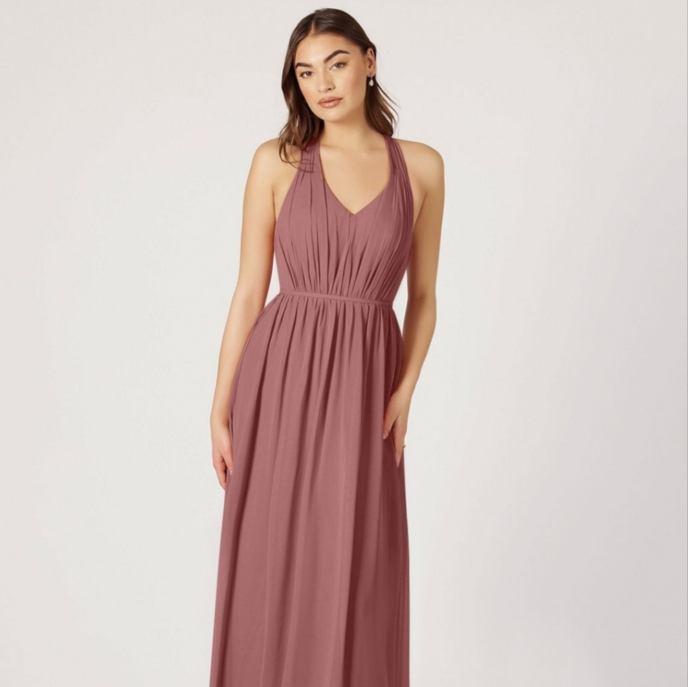 Azazie Nikka dress Desert Rose, A6